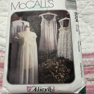 Alicyn by McCalls lingerie pattern - 8004- exlarge 20-22 lace Nightgown Pattern
